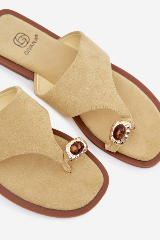 gelijk aan Slippers Slippers Dames Met sierlijk Detalem geel Fedira