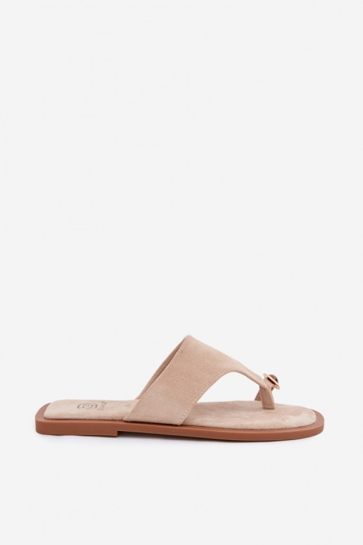 gelijk aan Slippers Slippers Dames Met sierlijk Detalem beige Fedira