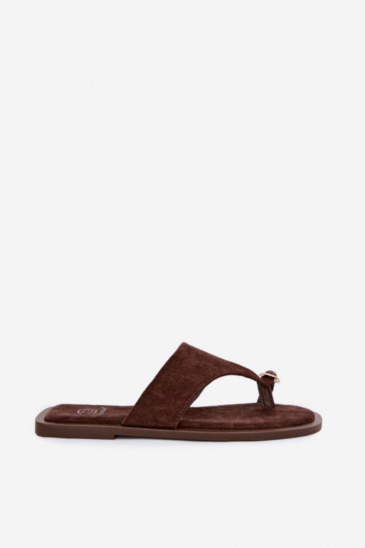 gelijk aan Slippers Slippers Dames Met sierlijk Detalem CzekoladoIne Fedira