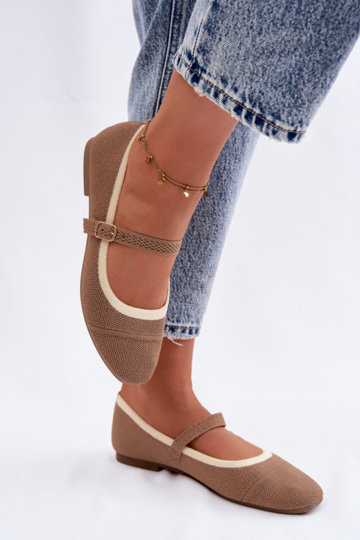 Ballet flats van gaas bruin Zelisa
