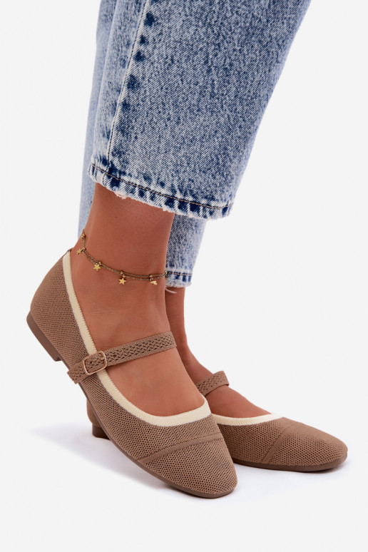 Ballet flats van gaas bruin Zelisa