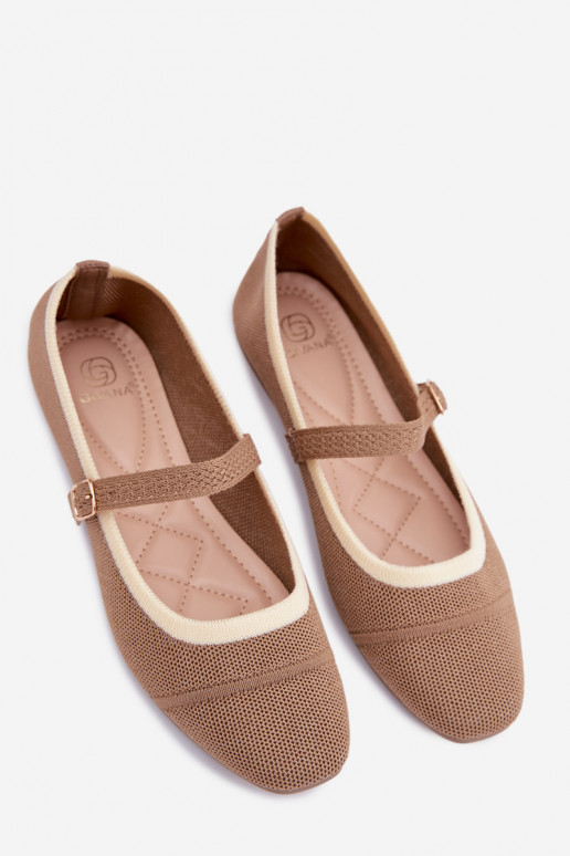 Ballet flats van gaas bruin Zelisa