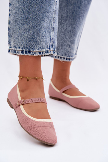 Ballet flats van gaas roze Zelisa 2