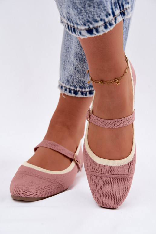 Ballet flats van gaas roze Zelisa