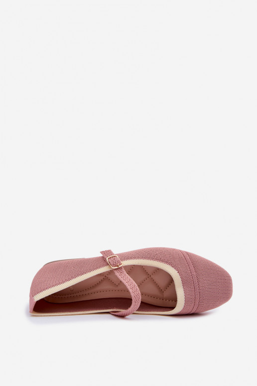 Ballerines en matériau en maille roses Zelisa