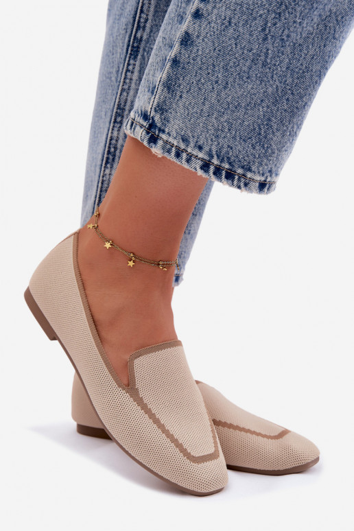 Textiele mocassins zandkleurig Selisa