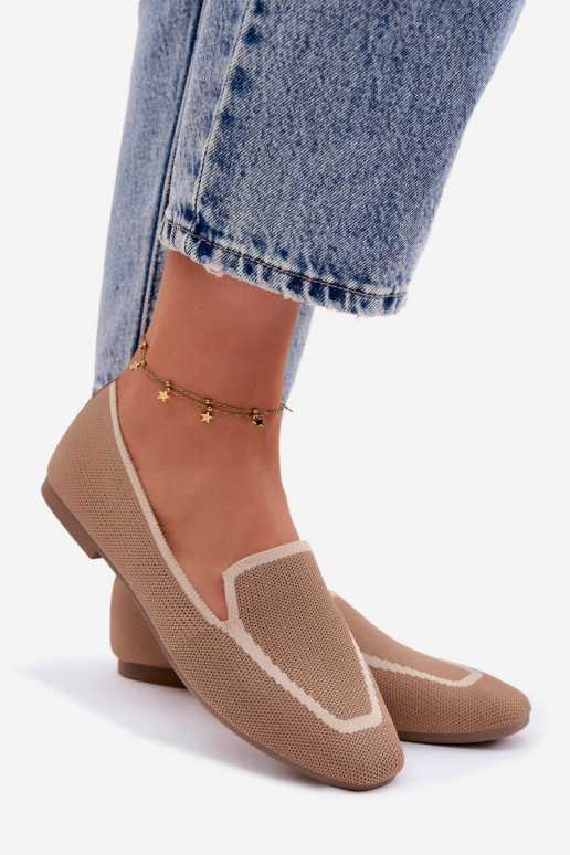 Textilmokassins gleichschenklig braune Farbe Selisa