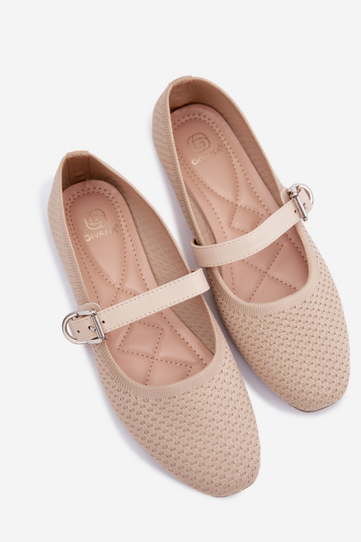 Ballerines en tissu avec des sangles I avec boucles beige Jelisa