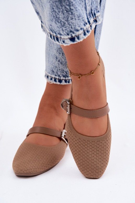Ballerines en tissu avec sangles et boucles kaki Jelisa