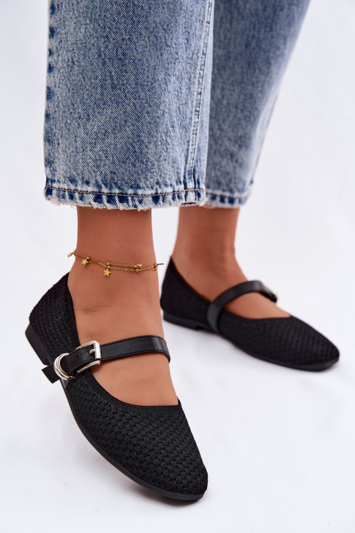 Ballerinas van stof met riemen I met gespen zInart Jelisa