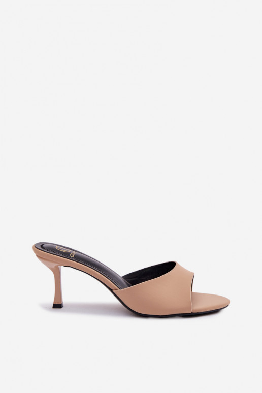 Chaussons pour femmes avec talons fins sable Selmira
