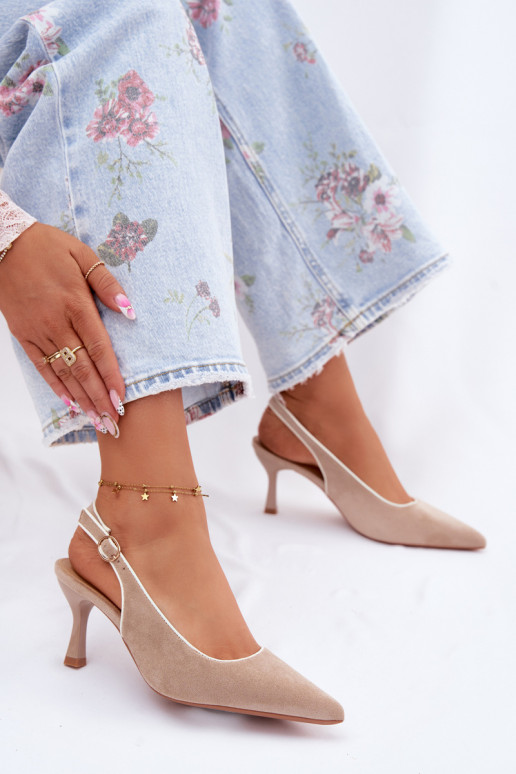 Damensandalen mit dünnen AbsätzenLamóZuką Beige Relmira