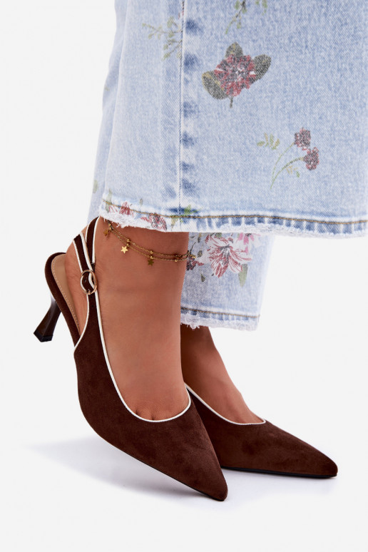 Sandales pour femmes avec des talons finsLamóÀką CzekoladoÀe Relmira