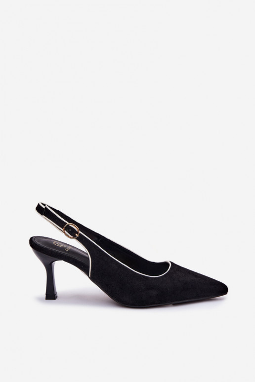 Sandales pour femmes à talons fins couleur noire Relmira