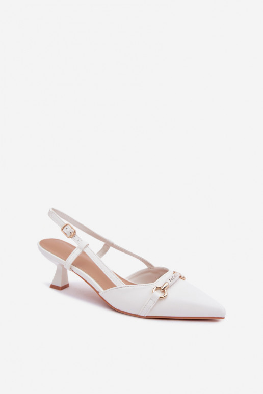 Damen Sandalen mit spitzen Absätzen in weißer Farbe Felessa