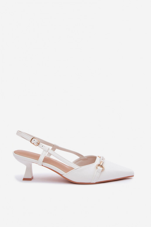 Sandales pour femmes à talons pointus couleur blanche Felessa