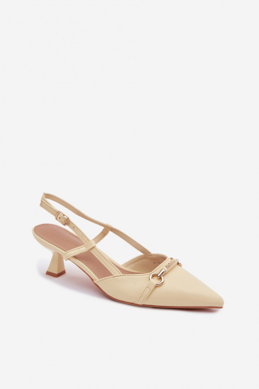 Sandales pour femmes avec des talons Ze Szpiczastymi Noskami couleur jaune Felessa