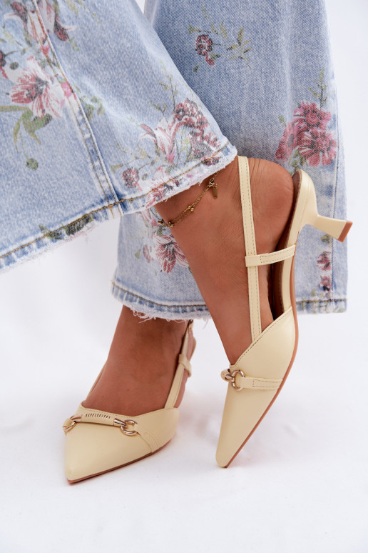 Dames sandalen met puntige hakken in gele kleur Felessa