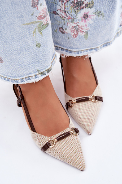 Dames sandalen met puntige hakken in bruin-zandkleur Felessa