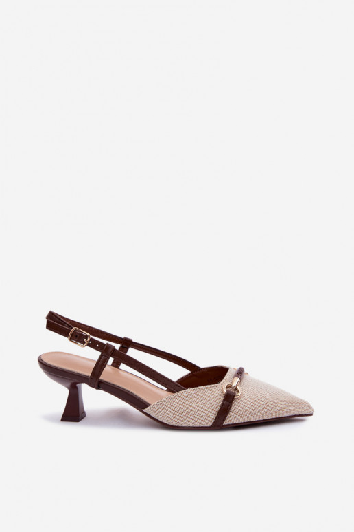 Dames sandalen met hakken Ze Szpiczastymi Noskami bruin-beige Felessa