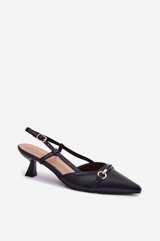 Damen Sandalen mit spitzen Absätzen in schwarzer Farbe Felessa