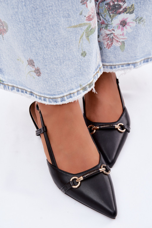 Damen Sandalen mit spitzen Absätzen in schwarzer Farbe Felessa