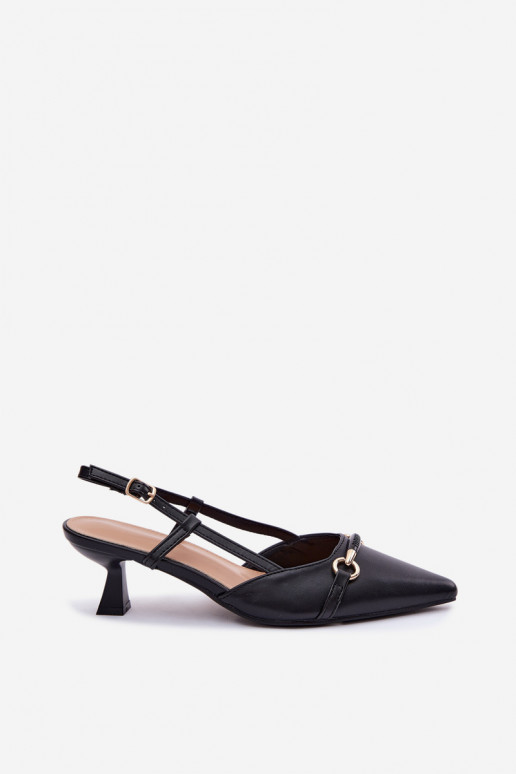 Sandales pour femmes avec des talons Ze Szpiczastymi Noskami couleur noire Felessa