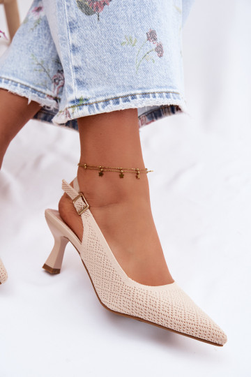  Sandalen mit hohen Absätzen Beige Delessa