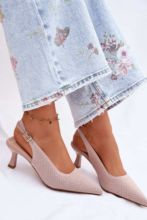 materiaal Sandalen met hoge hak roze Delessa