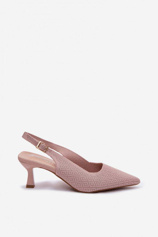  Sandalen mit hohen Absätzen pinke Farbe Delessa