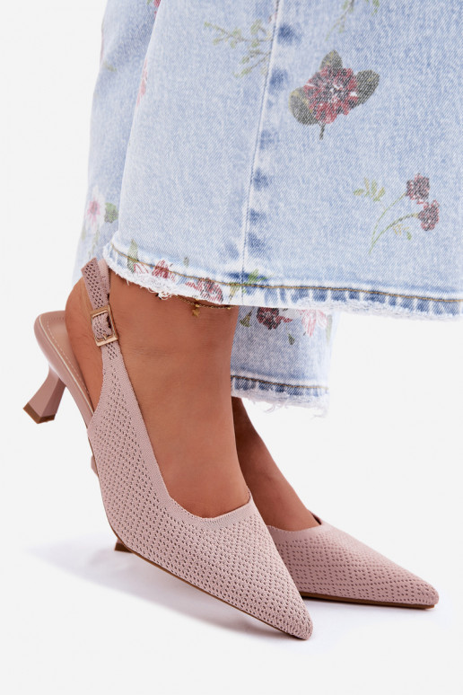 Hoge hakken sandalen in roze kleur Delessa