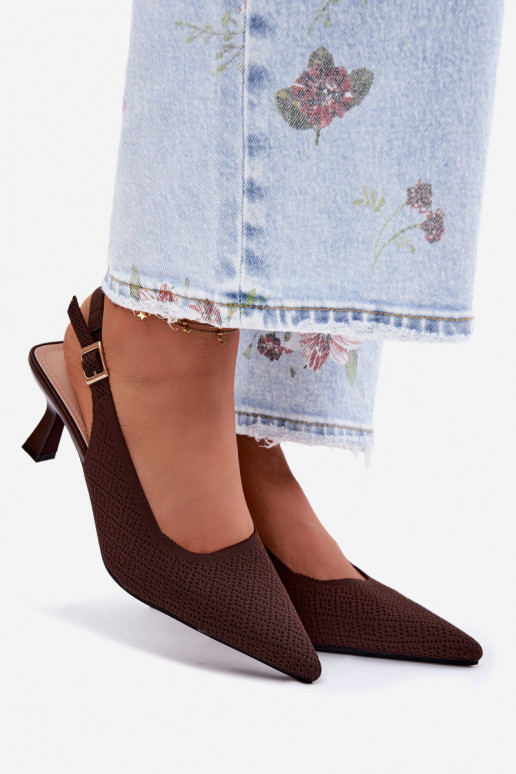Hoge hakken sandalen in chocoladekleur Delessa