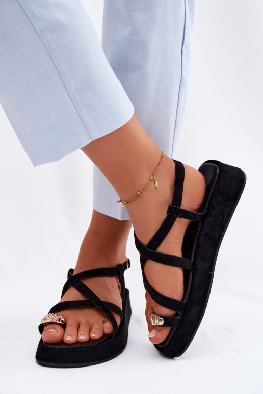 sandalen met platform Ze gouden kleurm Detalem zInart Olmira