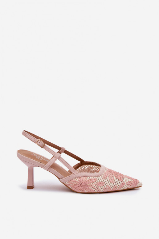 Hoge hakken sandalen ar bloemen in roze kleur Kelmira