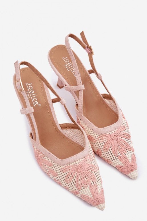 Hoge hakken sandalen ar bloemen in roze kleur Kelmira