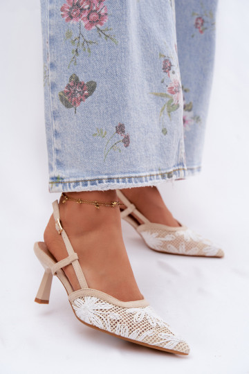 Sandalen met hoge hak met bloemen beige Kelmira 2