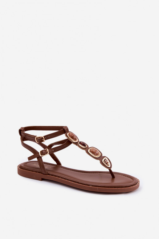 Sandales à lanières brunes pour femmes avec de beaux détails Dorena