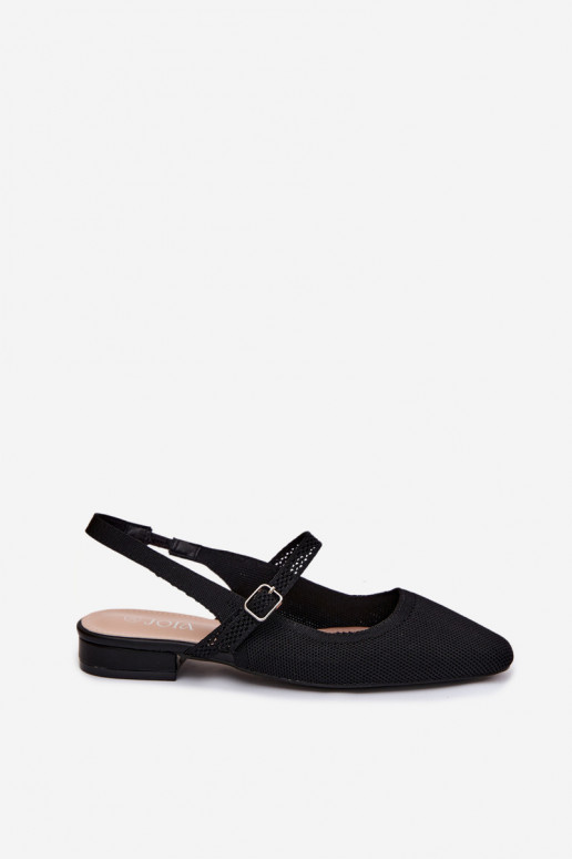 Schwarze Damenballettschuhe mit Riemchen Selrene