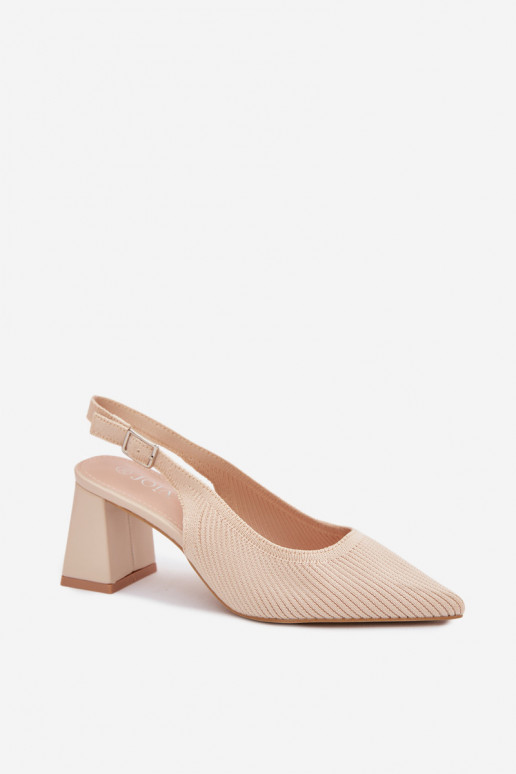 Sandfarbene Sandalen mit Absätzen Elissea