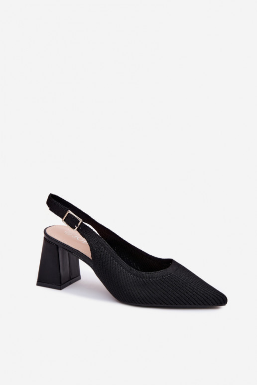 Sandales noires avec talons Elissea