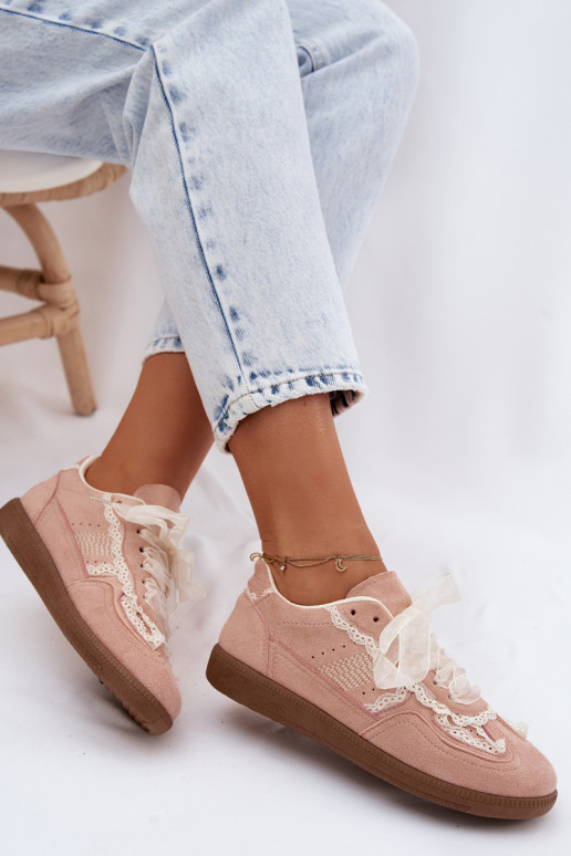 Rosa Damen-Sneaker mit Schnürsenkeln Ilrene