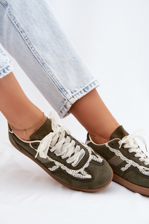 Grüne Damen-Sneaker mit Schnürsenkeln Ilrene