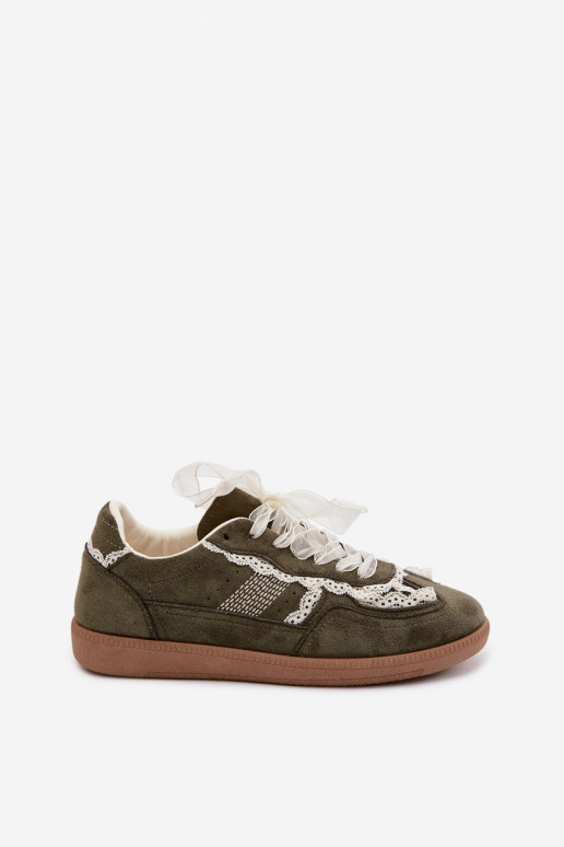 Groene dames sneakers met veters Ilrene