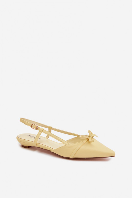 Sandales jaunes pour femmes en simili cuir sur un petit talon Jelmera