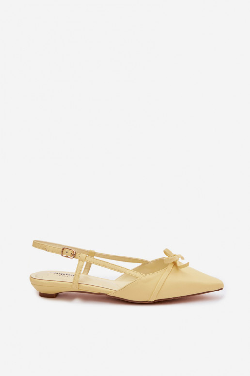 Sandales jaunes pour femmes en simili cuir sur un petit talon Jelmera
