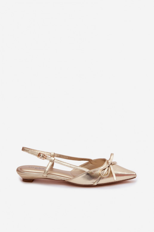 Sandales pour femmesImitacji Skóry Sur un talon bas couleur dorée Jelmera