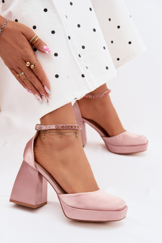 sandalen met hakkenSatynoInym INykończeniem Szampańskie Calistae