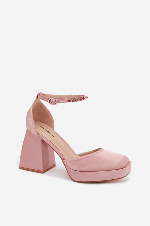 sandalen met hakkenSatynoInym INykończeniem Szampańskie Calistae