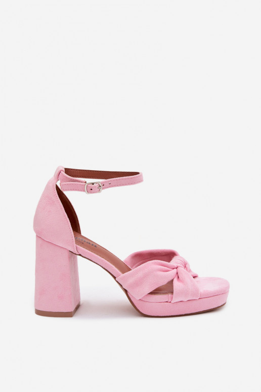 Sandales roses à talons hauts en suède synthétique Rosetta