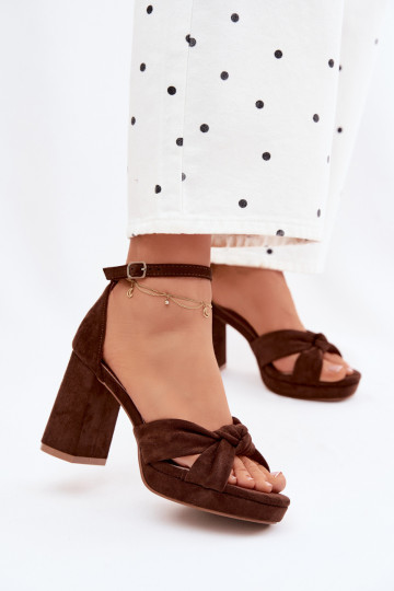 Sandales à talons hauts pour femmeImitacji en daimu CzekoladoÀe Rosetta 2
